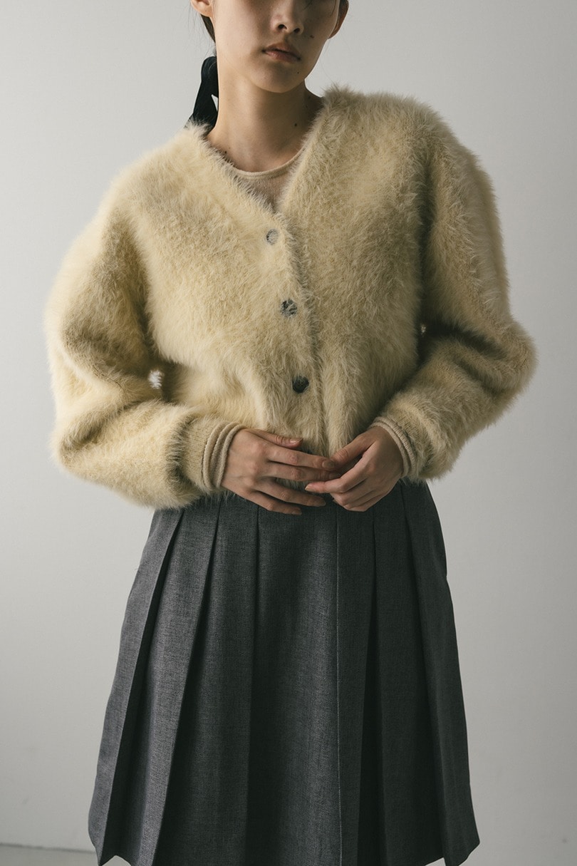 ダブルクロスシャギーニットカーデ 詳細画像 IVOY 4