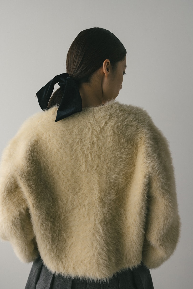 ダブルクロスシャギーニットカーデ 詳細画像 IVOY 5