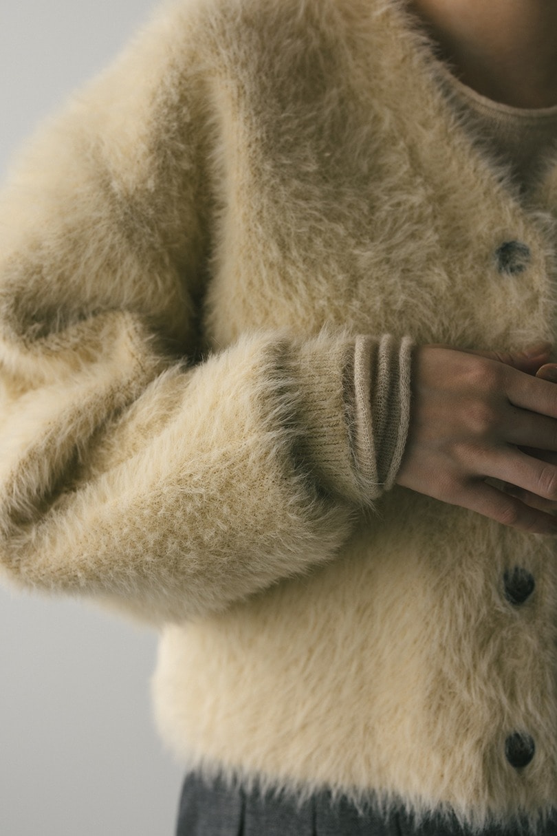 ダブルクロスシャギーニットカーデ 詳細画像 IVOY 8