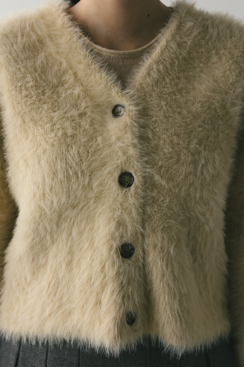 ダブルクロスシャギーニットカーデ 詳細画像 IVOY 9