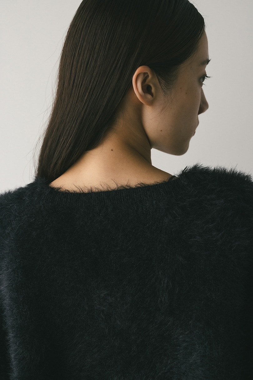 ダブルクロスシャギーニットカーデ 詳細画像 BLK 11