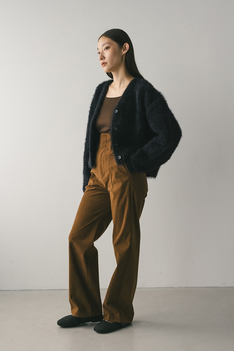 ダブルクロスシャギーニットカーデ 詳細画像 BLK 2