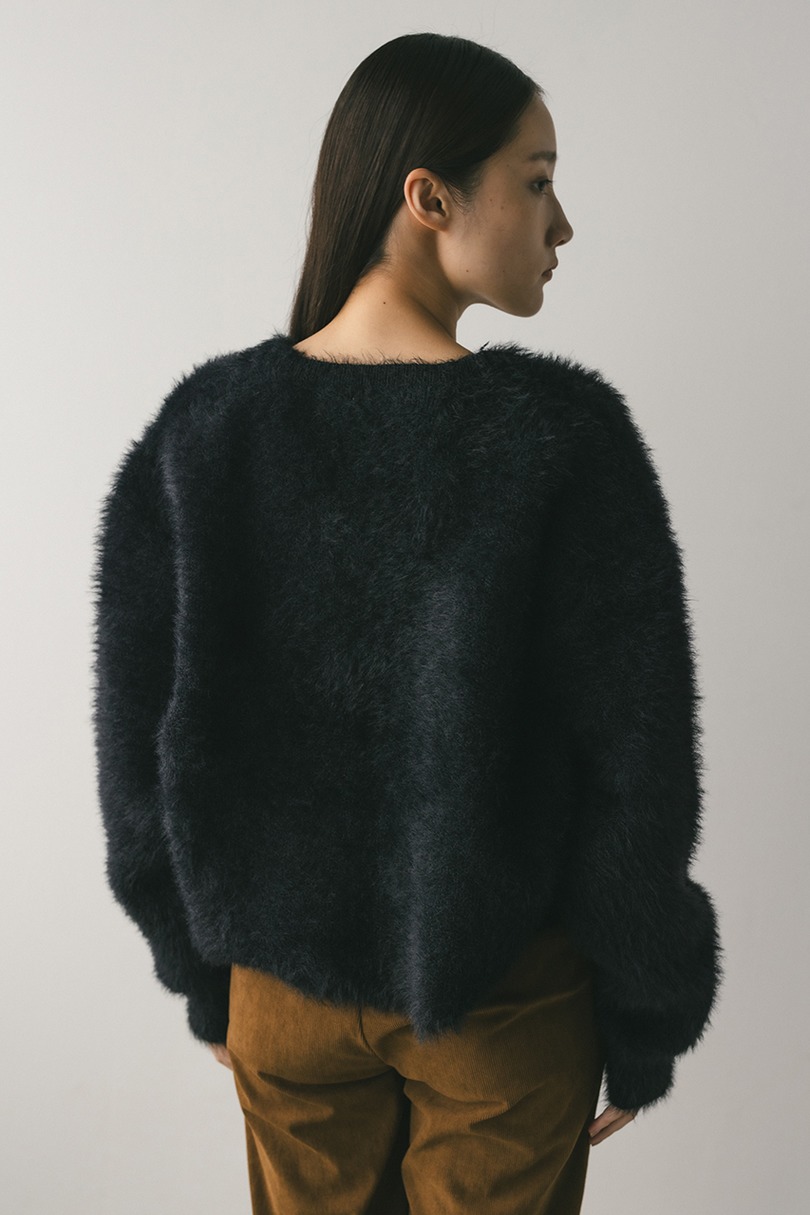 ダブルクロスシャギーニットカーデ 詳細画像 BLK 8