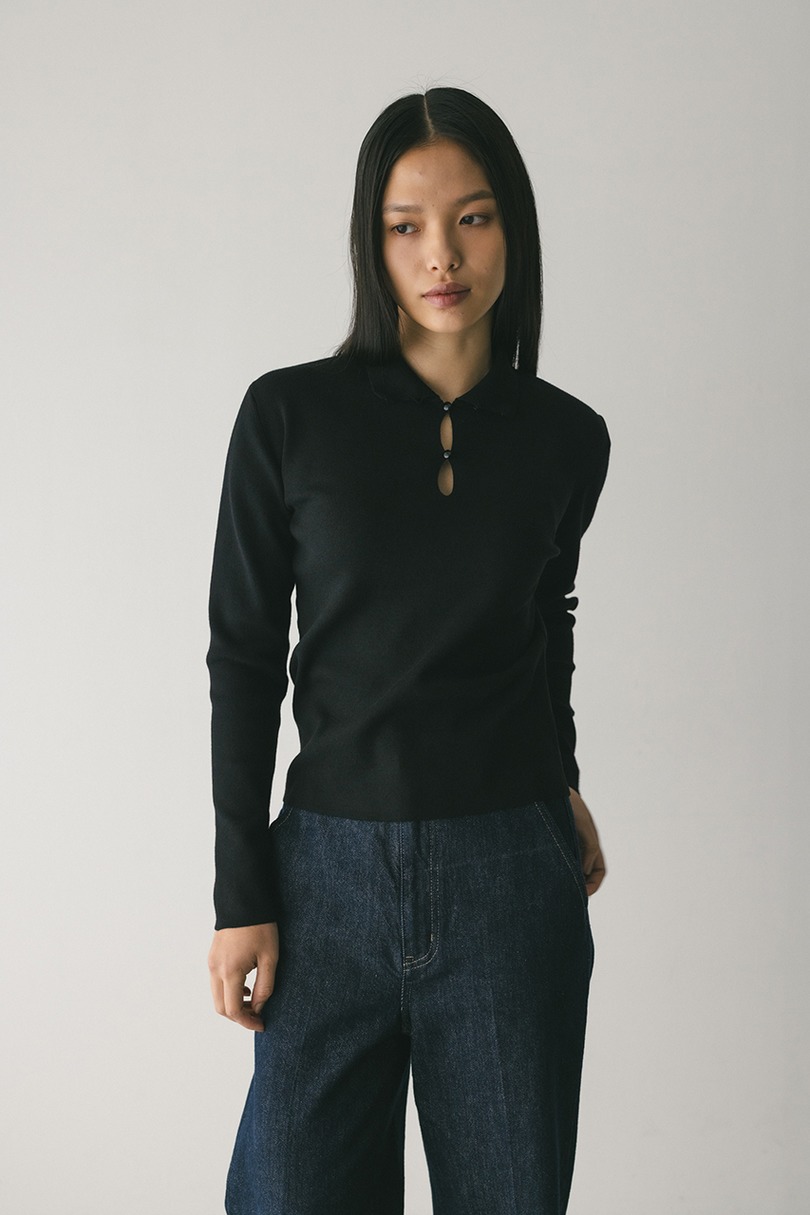 2WAYネックニットトップ 詳細画像 BLK 3