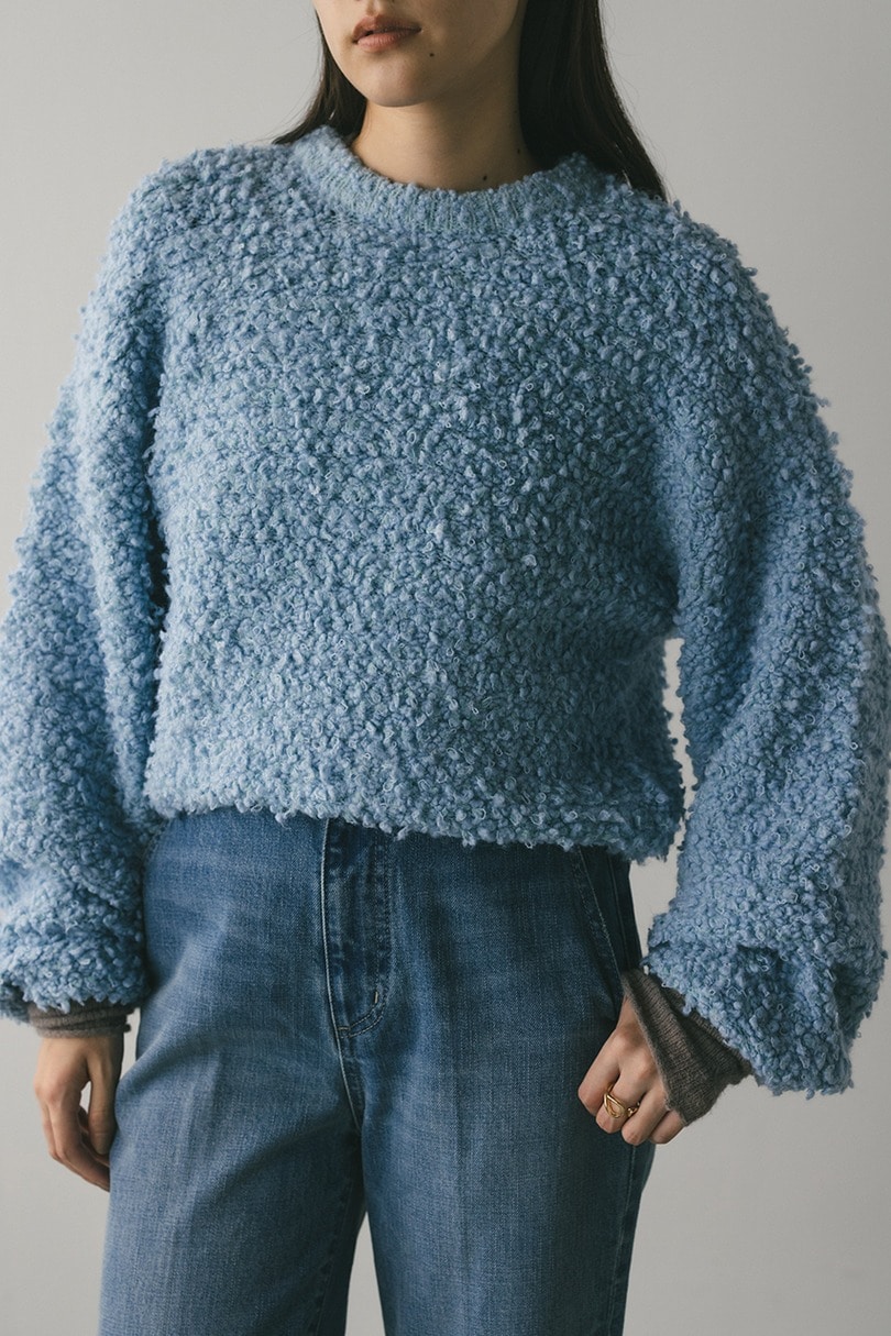 スラブミックスニットトップ