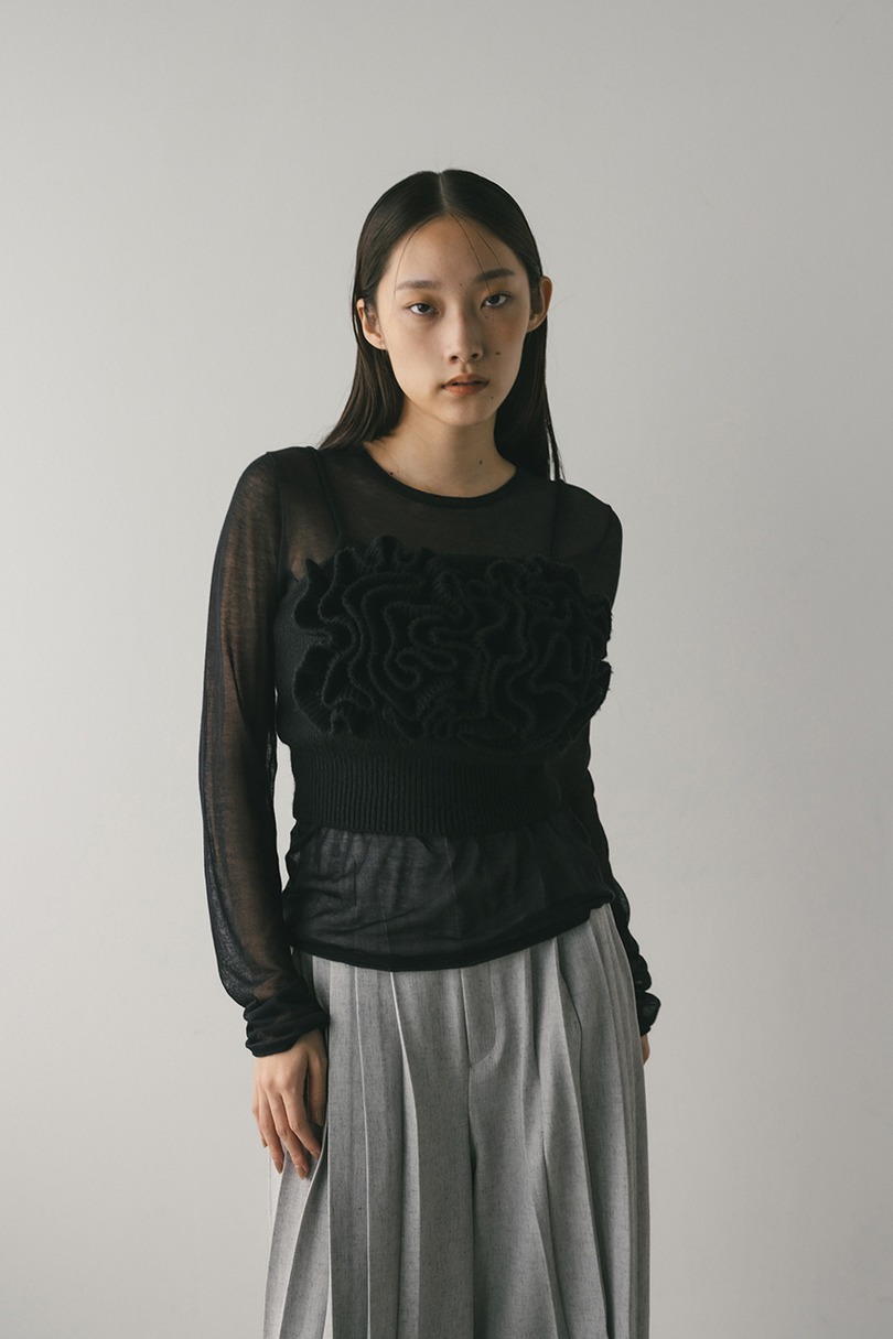 フリルニットビスチェ 詳細画像 BLK 3