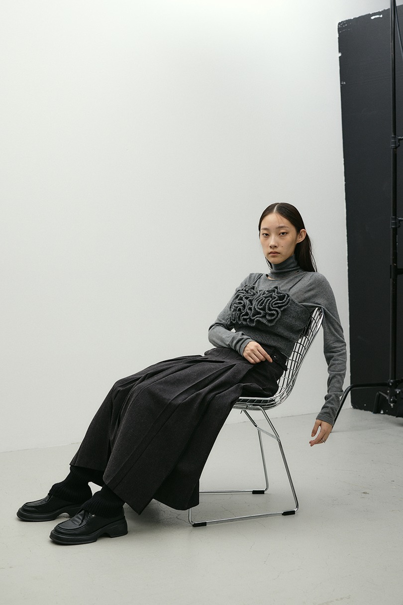 フリルニットビスチェ 詳細画像 GRY 3