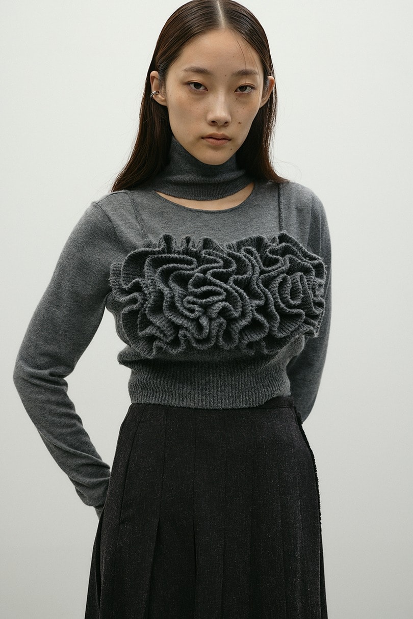 フリルニットビスチェ 詳細画像 GRY 5