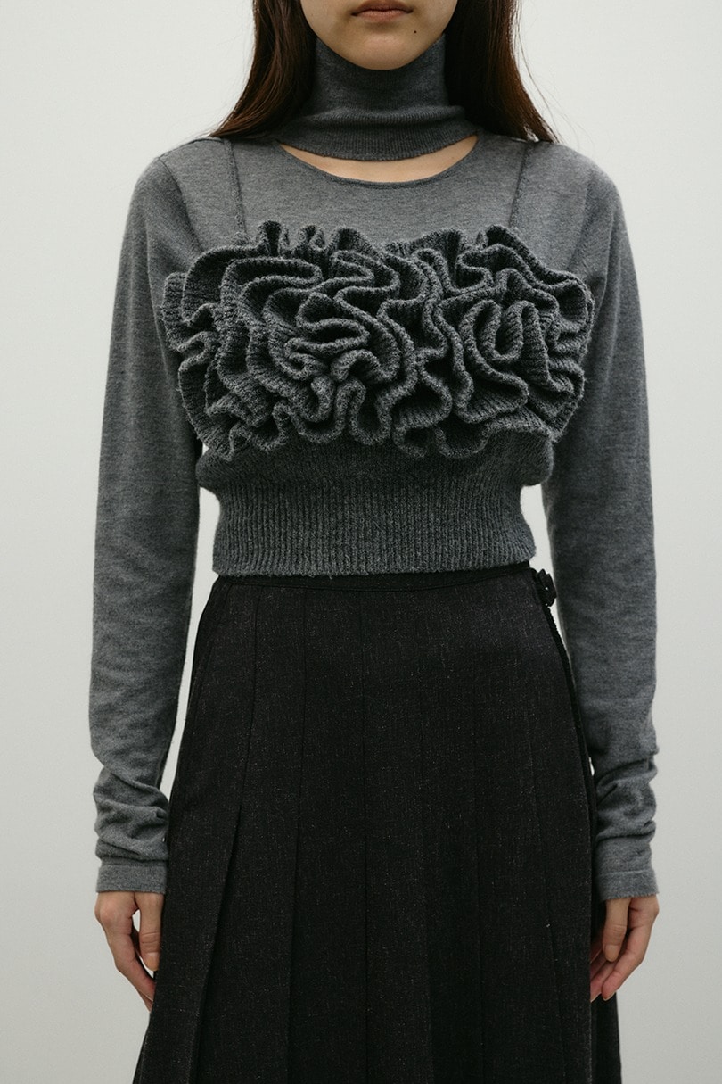 フリルニットビスチェ 詳細画像 GRY 6