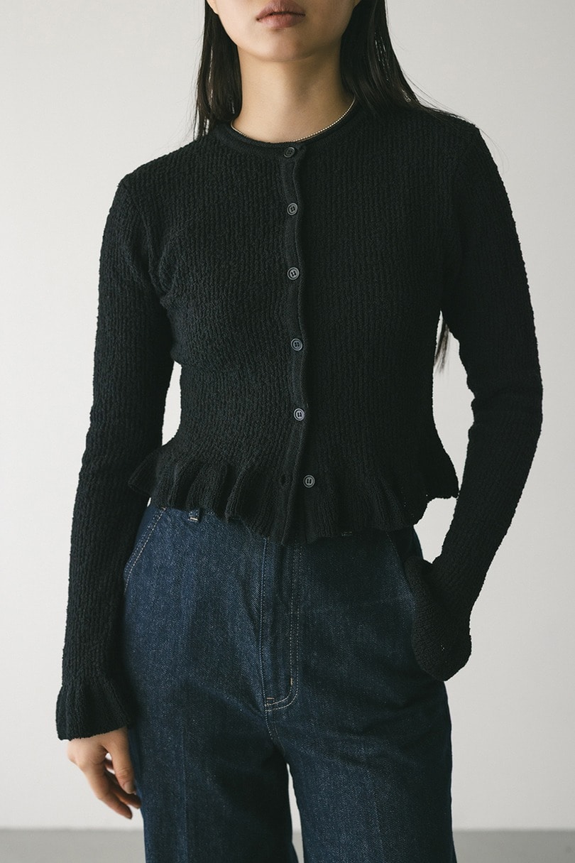 フリルヘムデザインニット