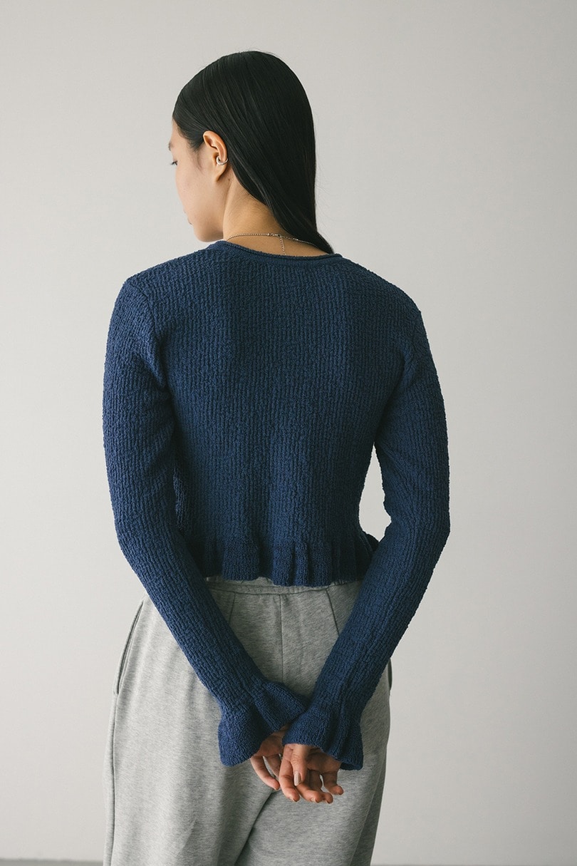 フリルヘムデザインニット 詳細画像 BLU 7