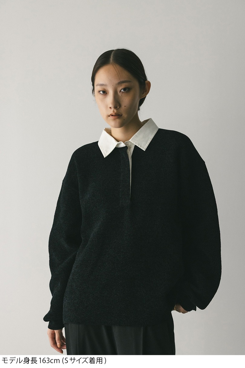 ラガーニットトップ 詳細画像 BLK 4