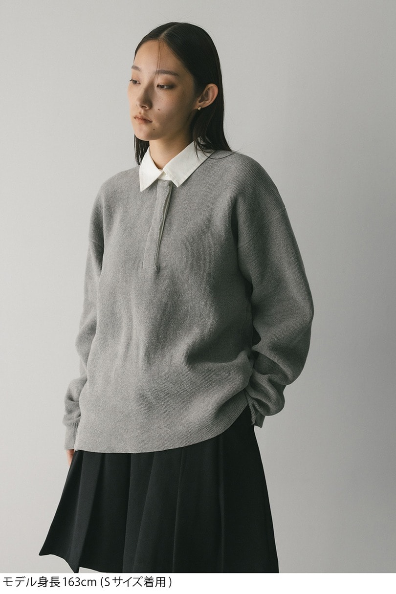 ラガーニットトップ 詳細画像 GRY 2