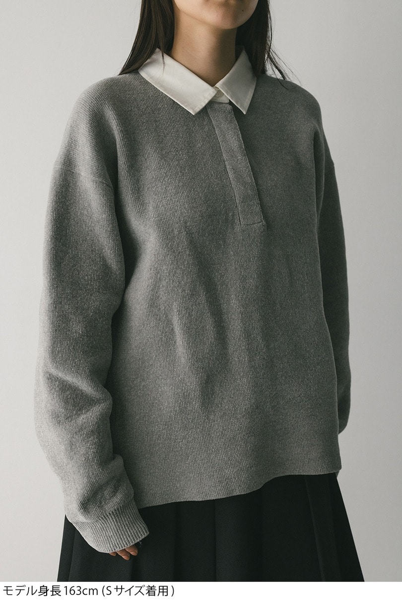 ラガーニットトップ 詳細画像 GRY 4