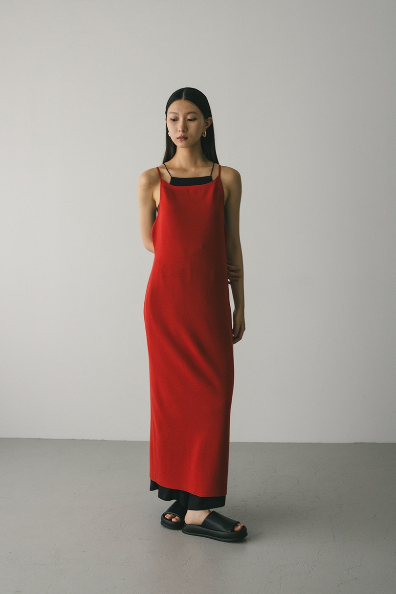 ナローシルエットニットワンピース 詳細画像 RED 2