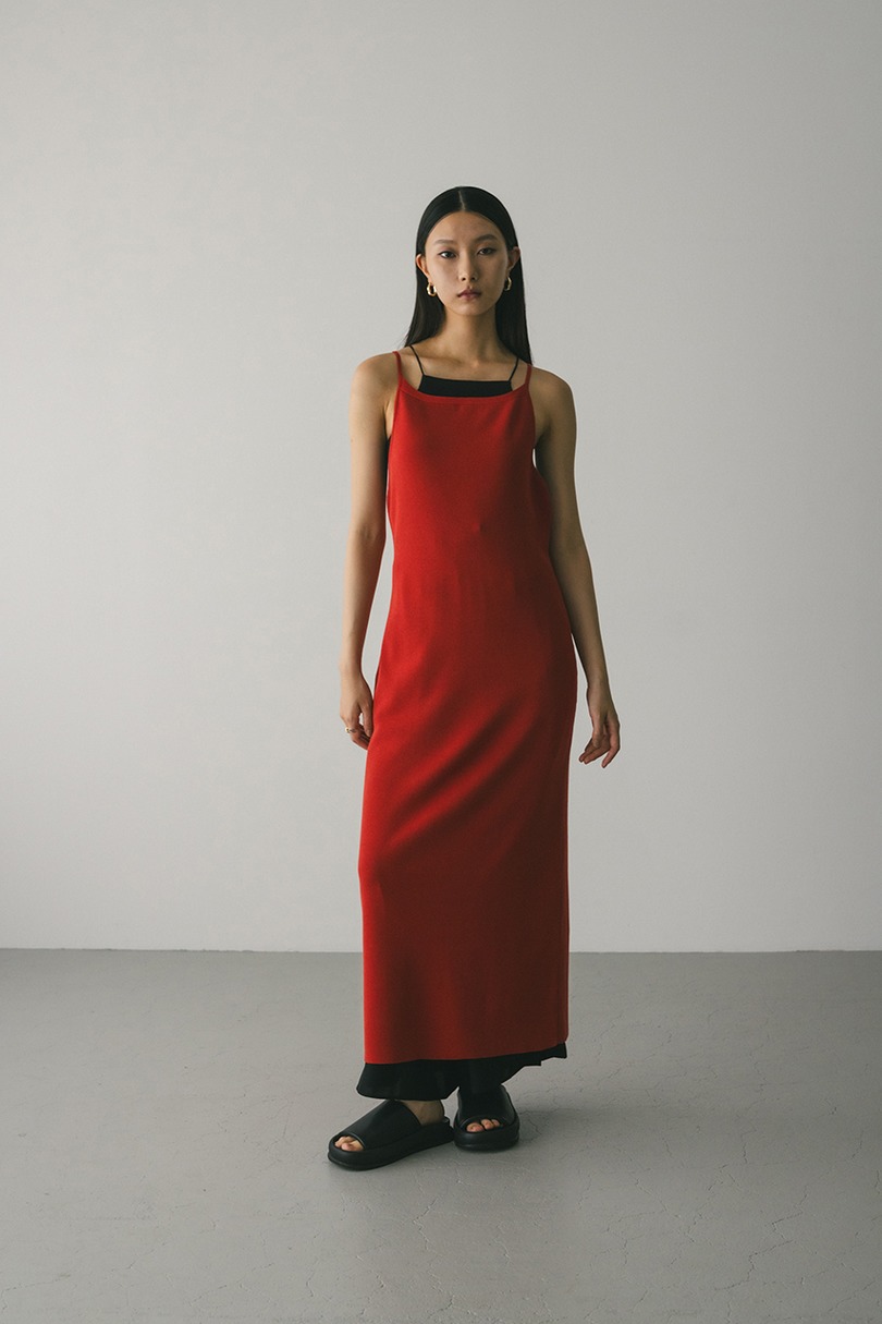 ナローシルエットニットワンピース 詳細画像 RED 3