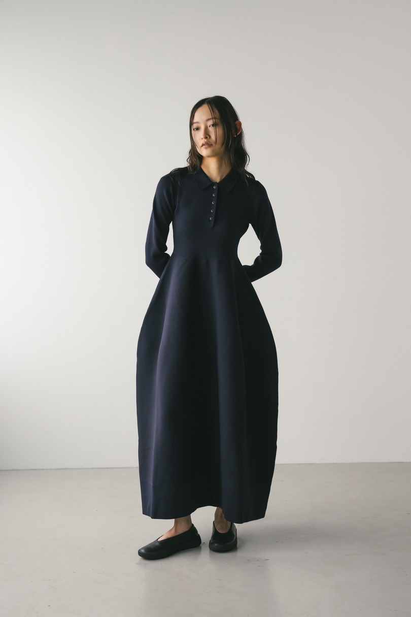 フォルムポロニットワンピース 詳細画像 NVY 2