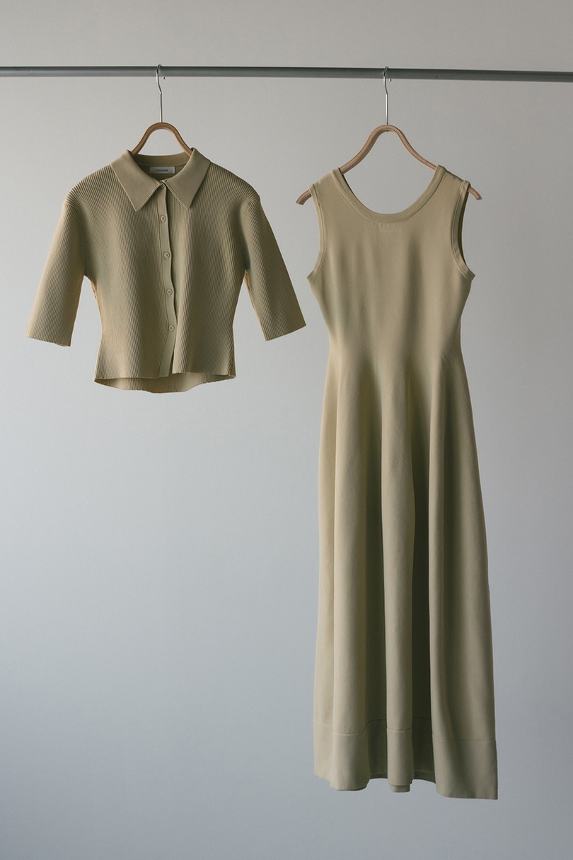 2ピースハーフスリーブポロニットワンピース 詳細画像 BEG 14