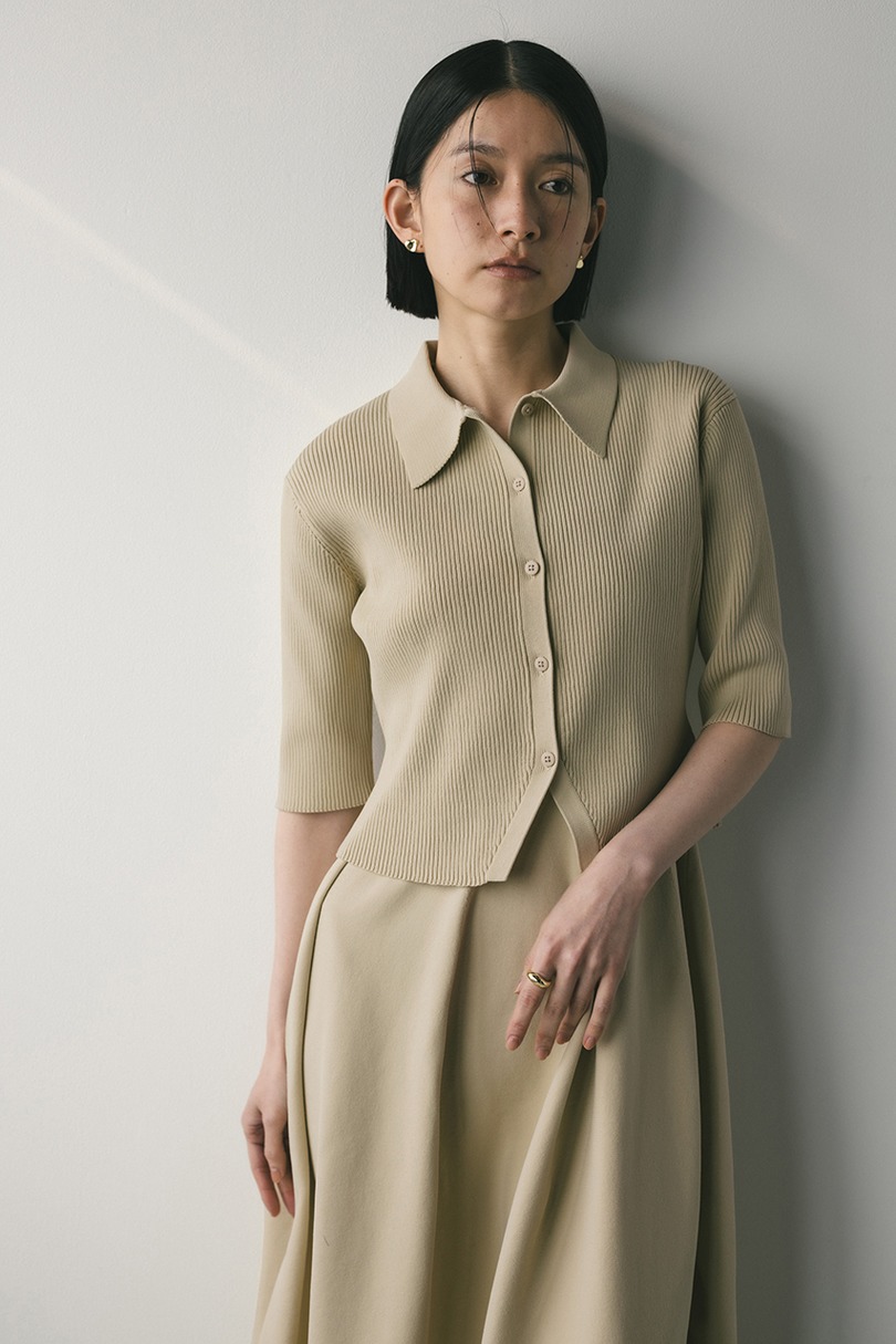 2ピースハーフスリーブポロニットワンピース 詳細画像 BEG 4