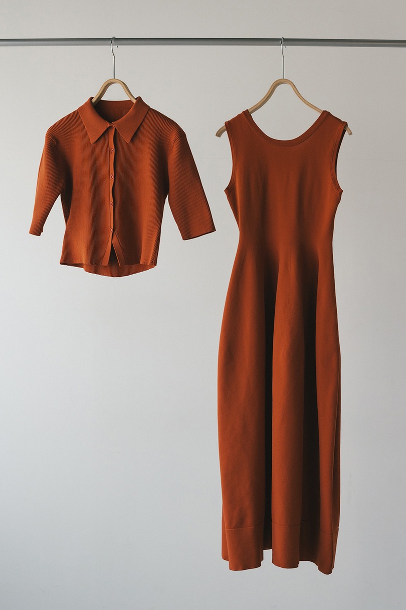 2ピースハーフスリーブポロニットワンピース 詳細画像 D/ORG 13