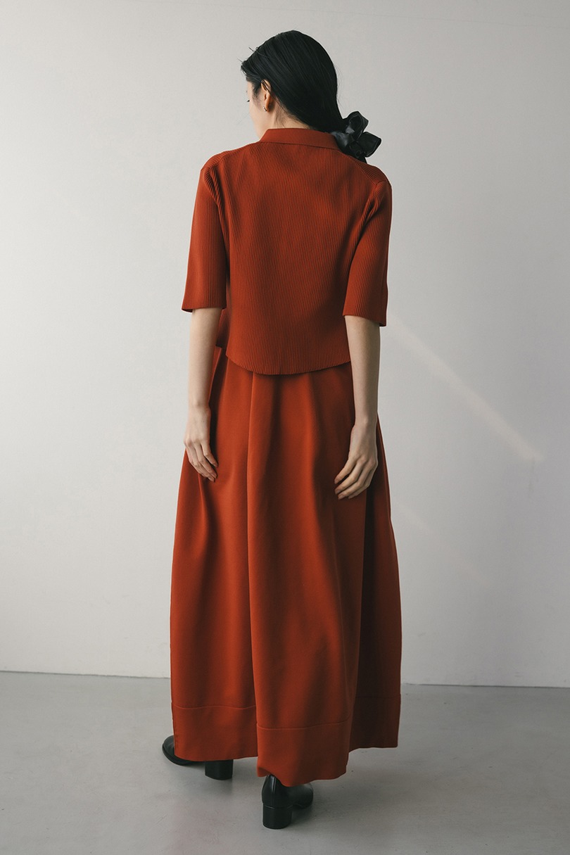 2ピースハーフスリーブポロニットワンピース 詳細画像 D/ORG 3