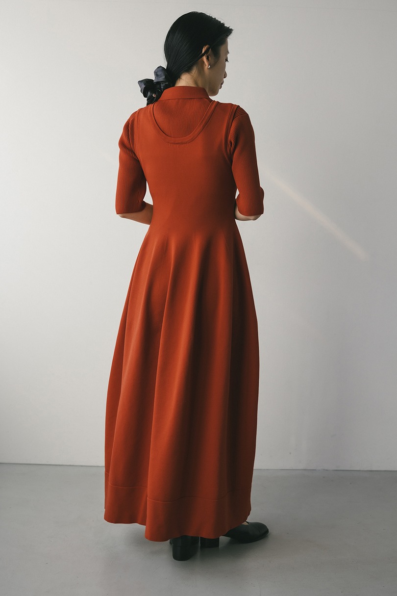 2ピースハーフスリーブポロニットワンピース 詳細画像 D/ORG 6