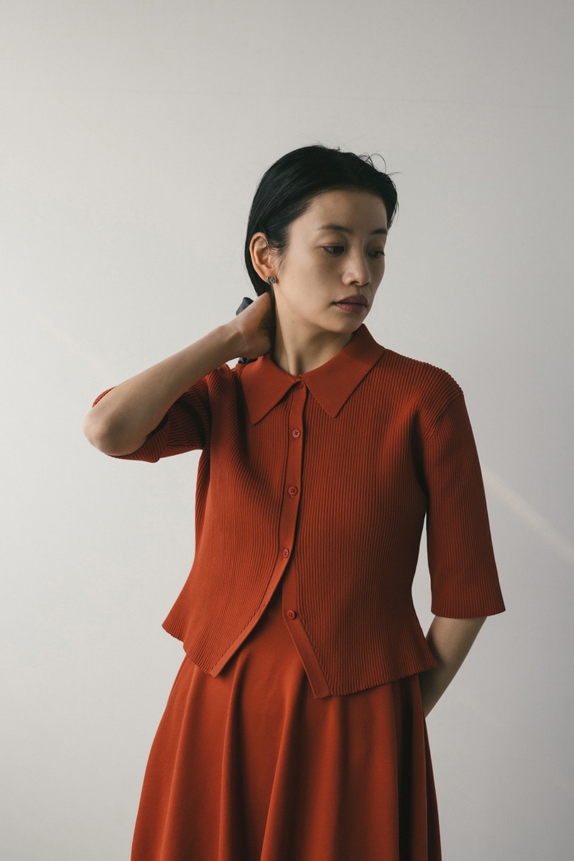 2ピースハーフスリーブポロニットワンピース 詳細画像 D/ORG 7