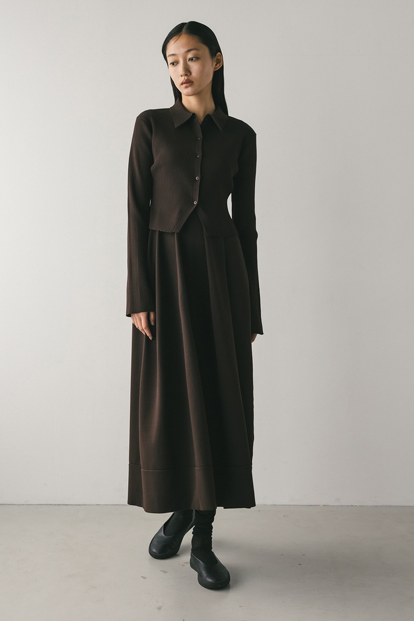 2ピースポロニットワンピース 詳細画像 D/BRN 2