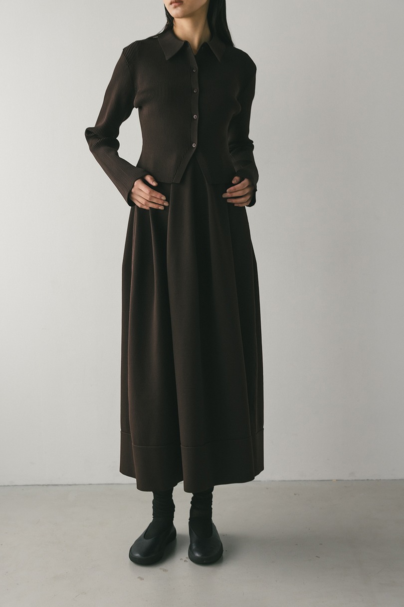 2ピースポロニットワンピース 詳細画像 D/BRN 3