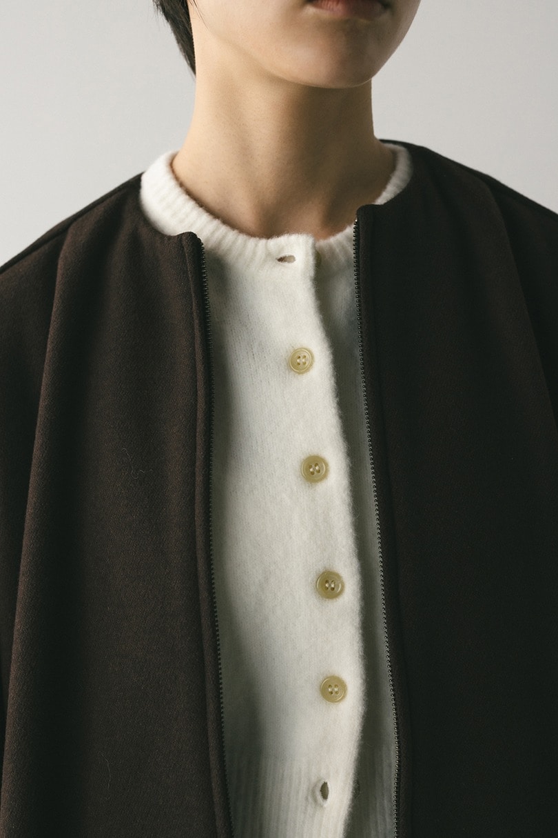 ボンディングノーカラーブルゾン 詳細画像 BRN 5