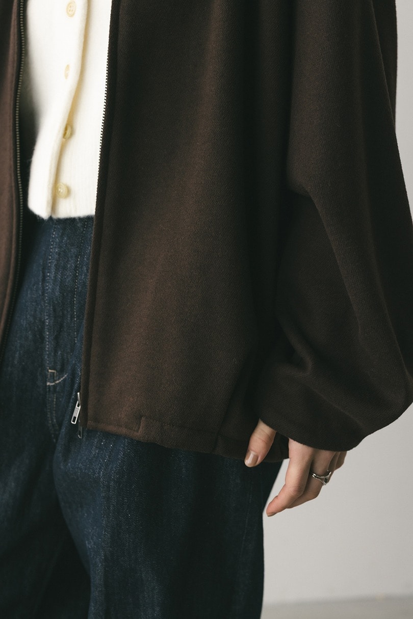 ボンディングノーカラーブルゾン 詳細画像 BRN 6