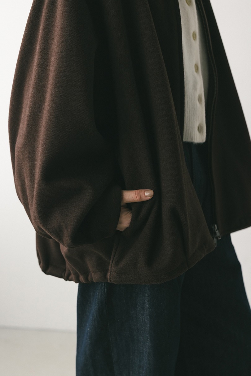 ボンディングノーカラーブルゾン 詳細画像 BRN 7