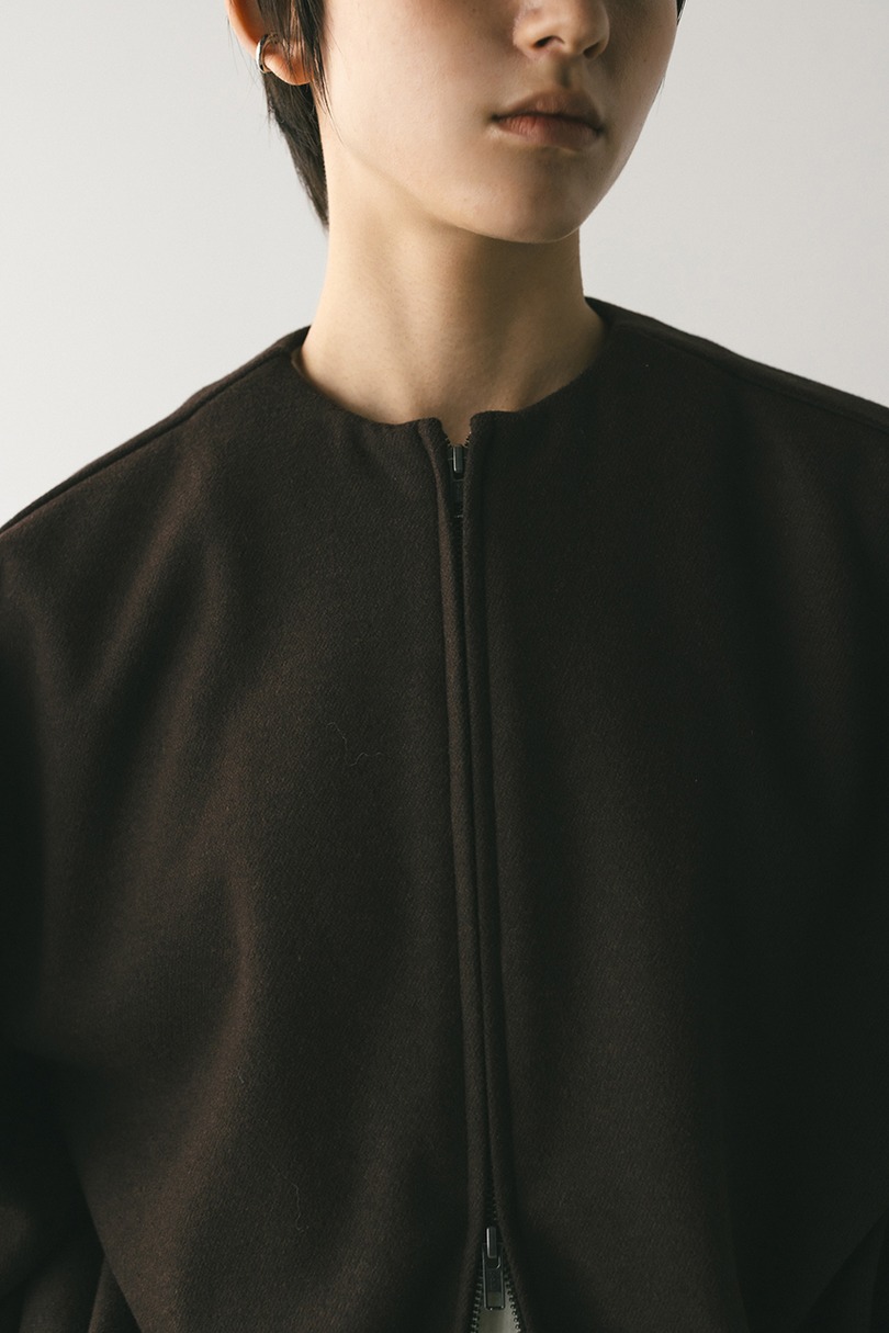 ボンディングノーカラーブルゾン 詳細画像 BRN 9