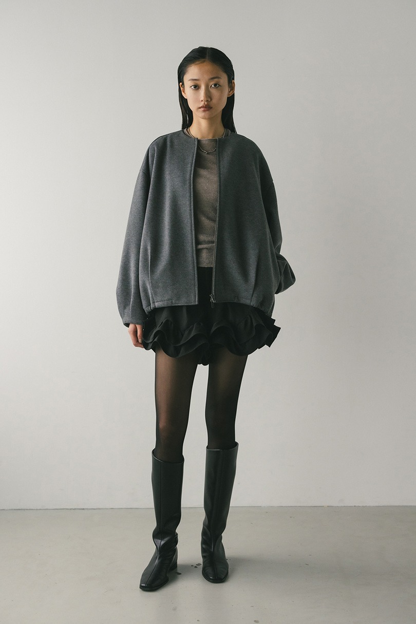 ボンディングノーカラーブルゾン 詳細画像 GRY 2