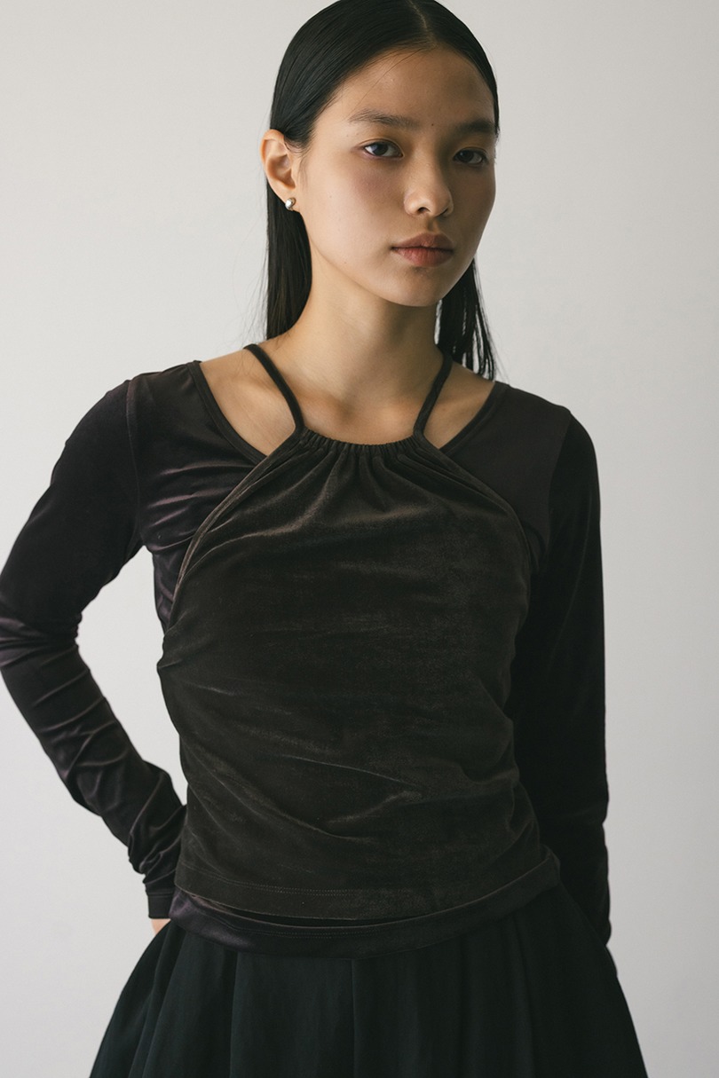 2ピースホルターベロアトップ