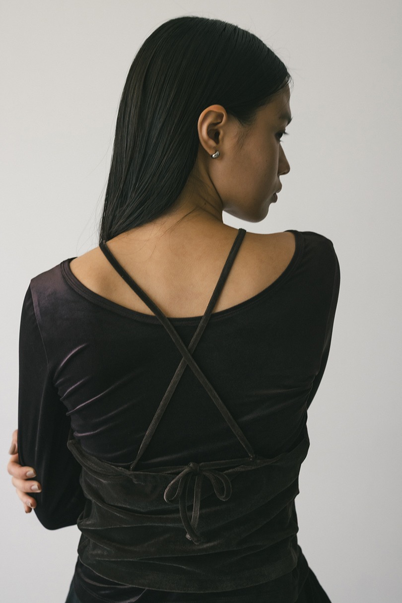 2ピースホルターベロアトップ 詳細画像 BRN 10