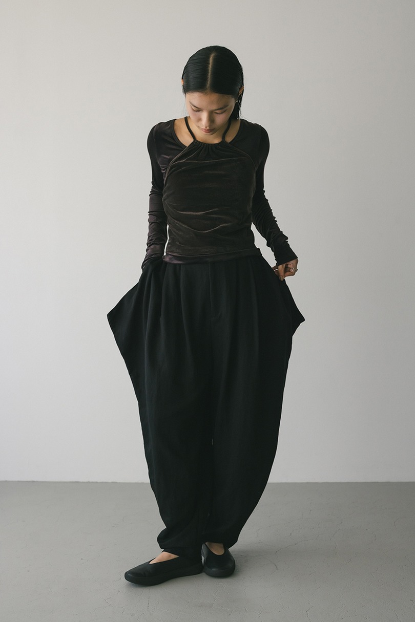 2ピースホルターベロアトップ 詳細画像 BRN 3