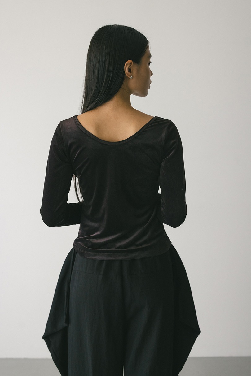 2ピースホルターベロアトップ 詳細画像 BRN 7