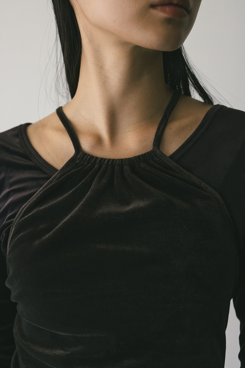 2ピースホルターベロアトップ 詳細画像 BRN 8