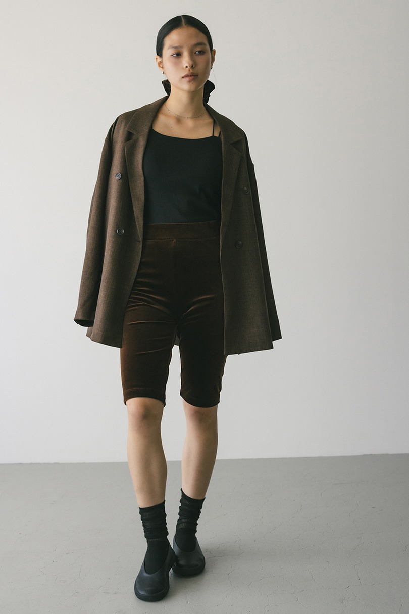 ベロアバイカーパンツ 詳細画像 BRN 2