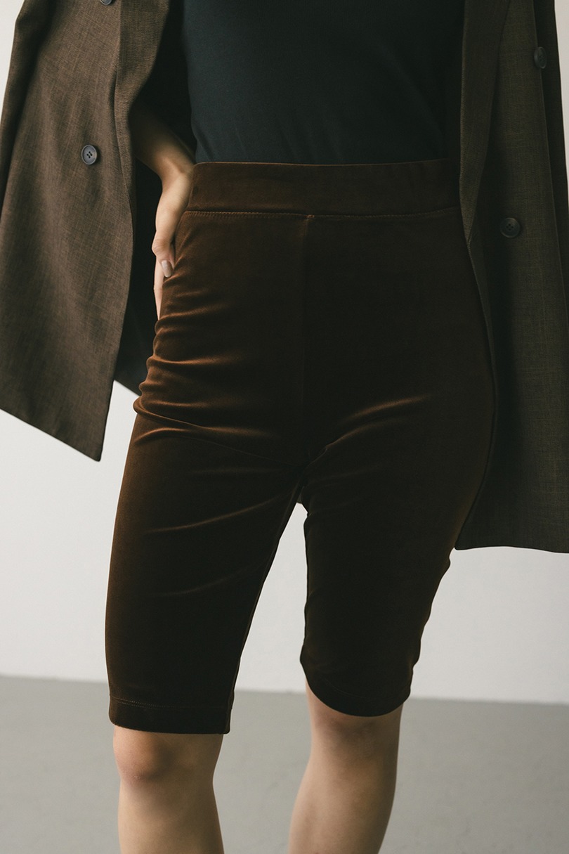 ベロアバイカーパンツ 詳細画像 BRN 3