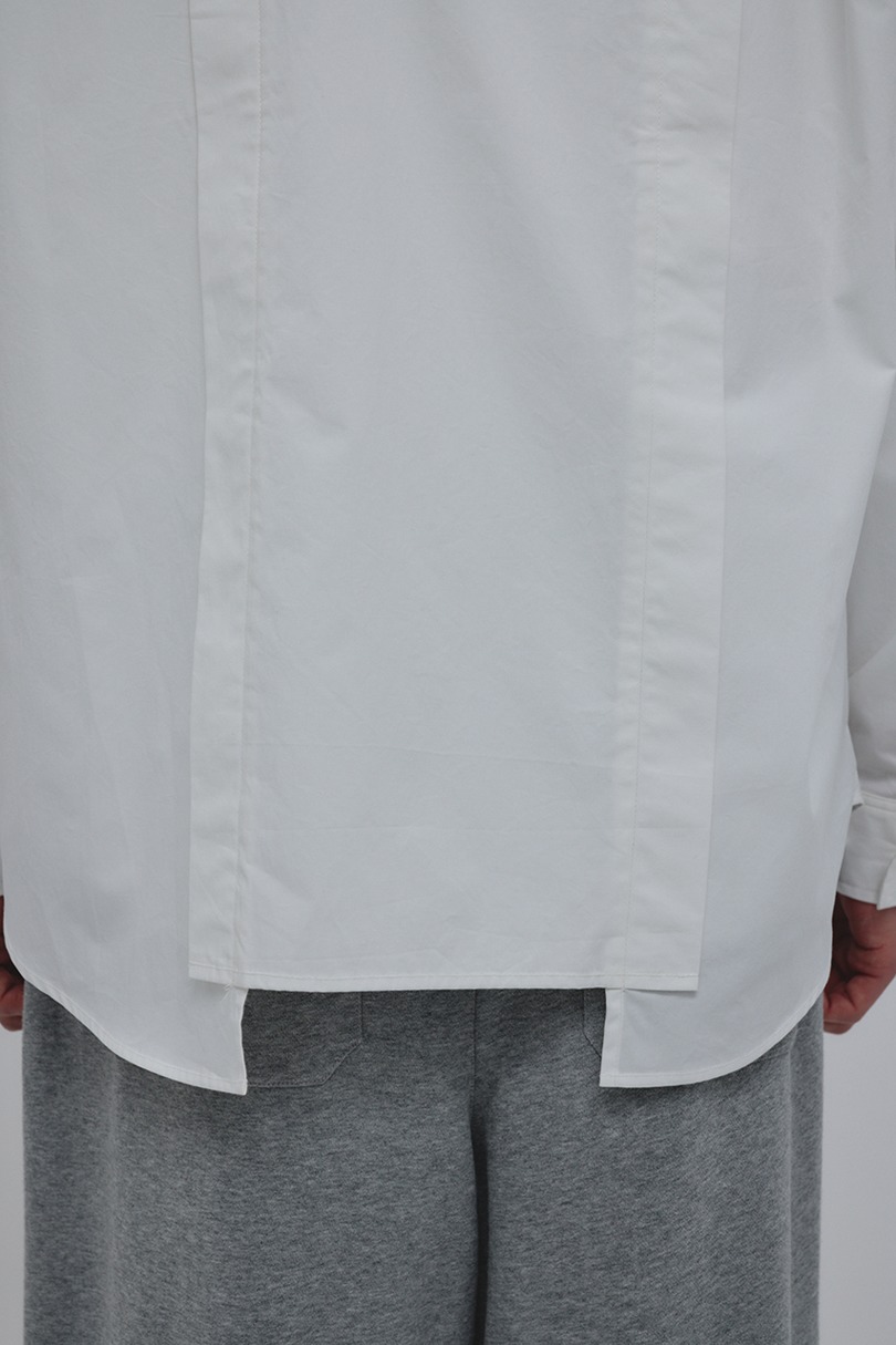 タックデザインノーカラーシャツ 詳細画像 WHT 13