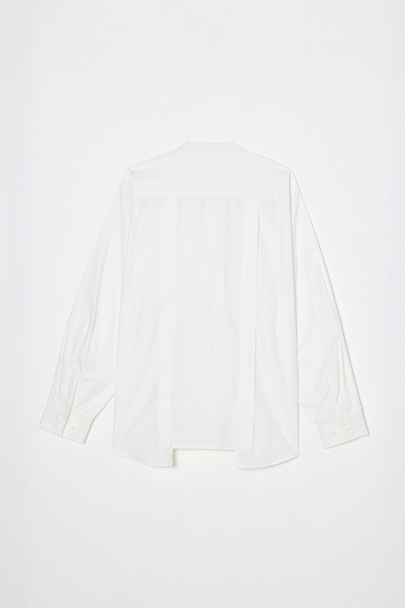 タックデザインノーカラーシャツ 詳細画像 WHT 15