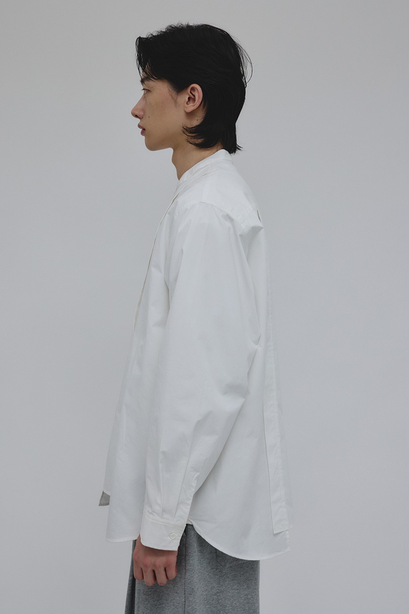 タックデザインノーカラーシャツ 詳細画像 WHT 5