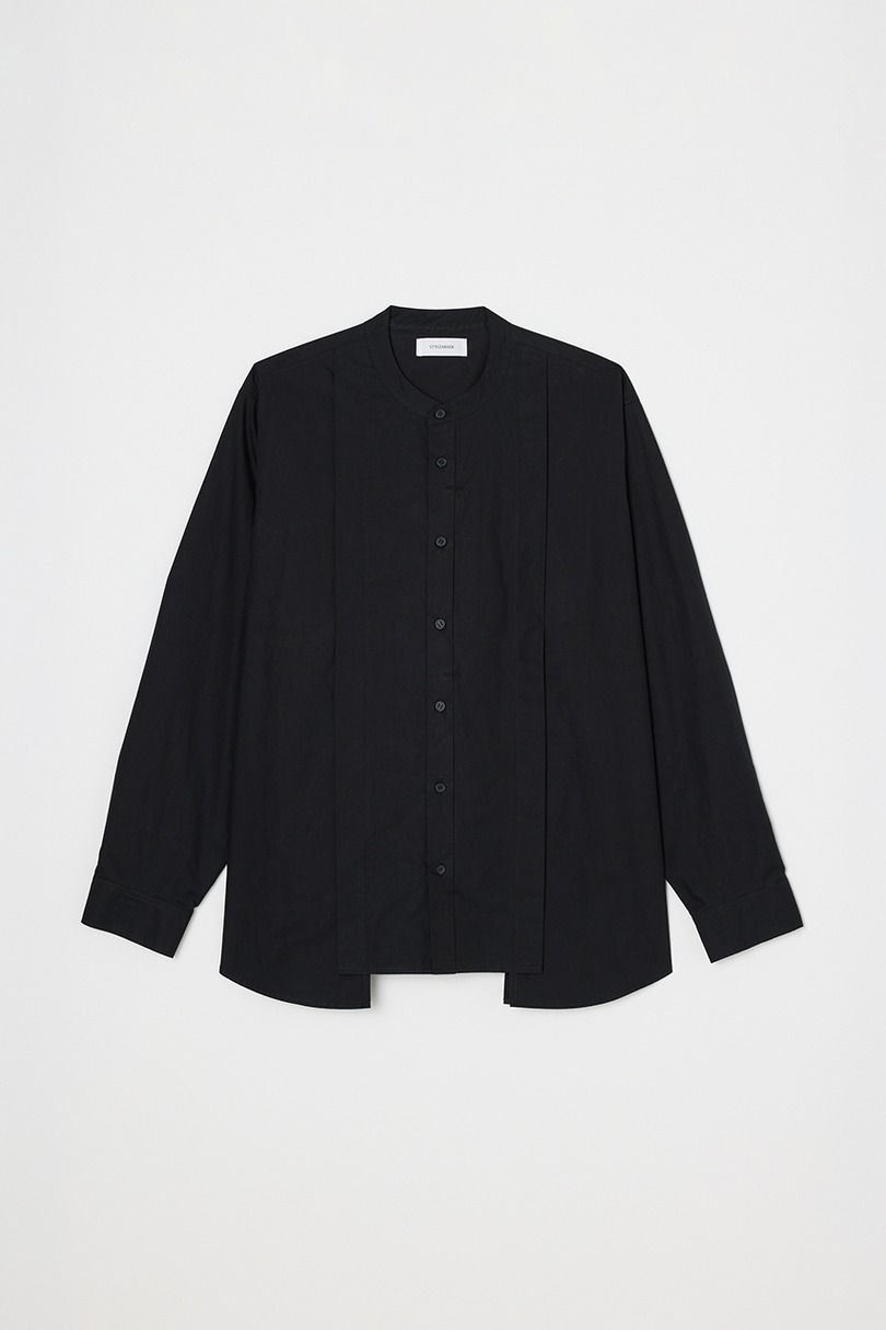 タックデザインノーカラーシャツ 詳細画像 BLK 12