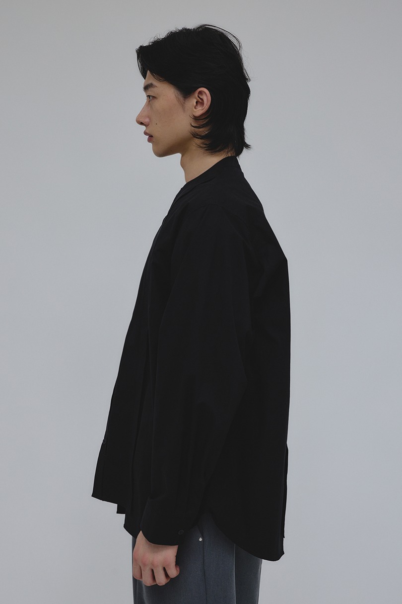 タックデザインノーカラーシャツ 詳細画像 BLK 3