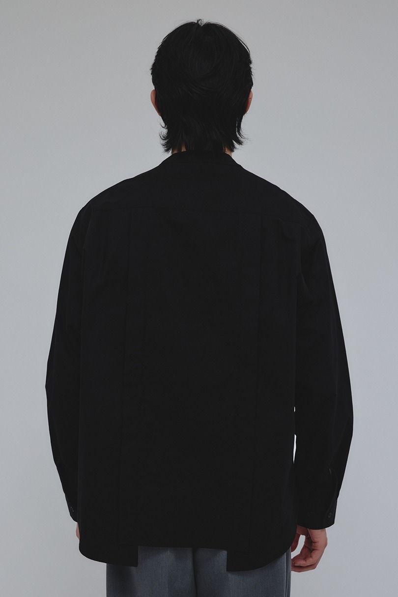 タックデザインノーカラーシャツ 詳細画像 BLK 4