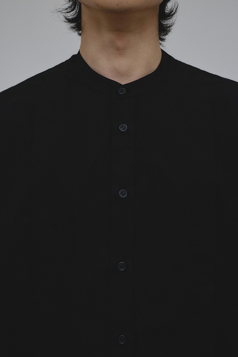 タックデザインノーカラーシャツ 詳細画像 BLK 6
