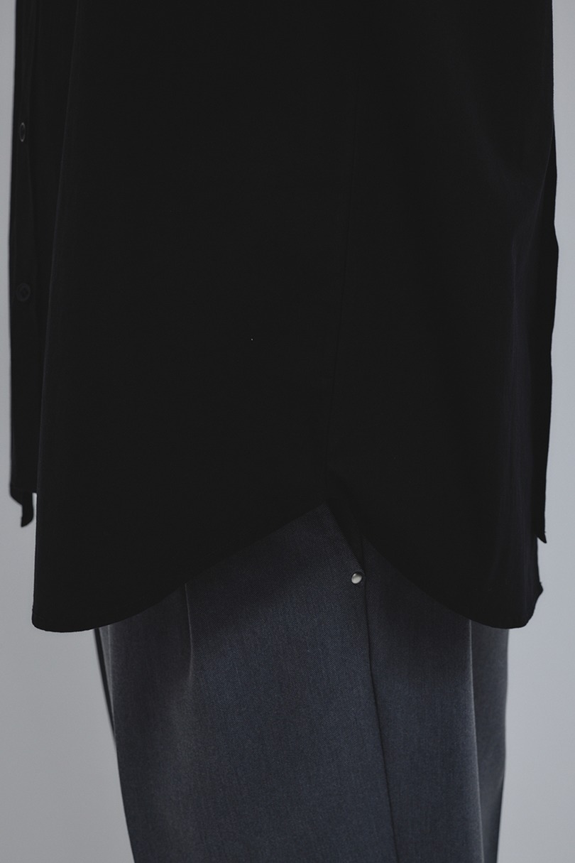 タックデザインノーカラーシャツ 詳細画像 BLK 9
