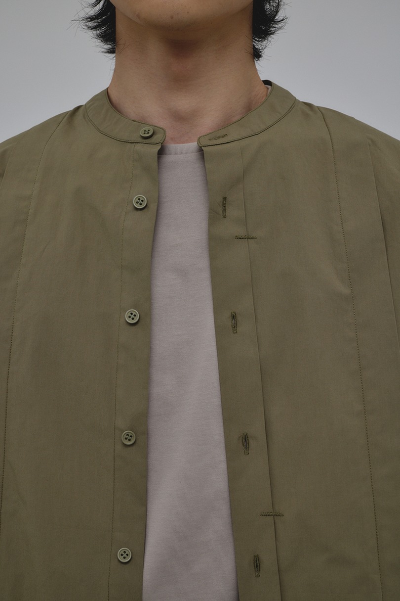 タックデザインノーカラーシャツ 詳細画像 L/KHA 10